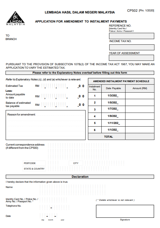 cp502 application tax malaysia